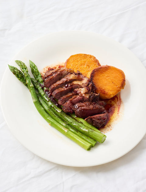 Wilde Eendenborst met vijgen en balsamico-saus
