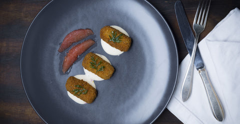 Wildcroquettes met dragon-grapefruit mayonaise