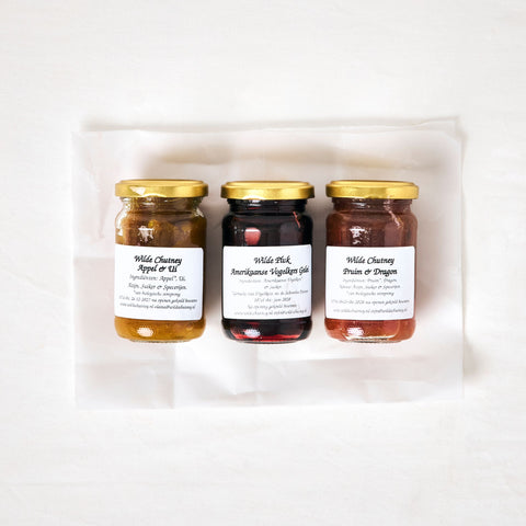 Drie verschillende wilde chutneys