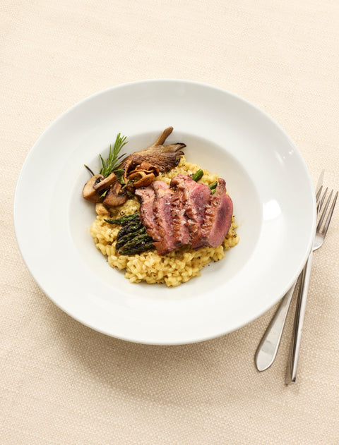 Risotto met wilde eendenborst