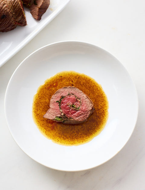 Hertenrollade met wildfondsaus