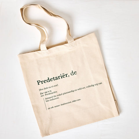 Foto van de totebag van de Predetarier